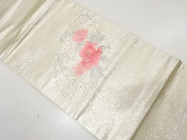 JAPANESE NAGOYA OBI / EMBROIDERY / FLOWER